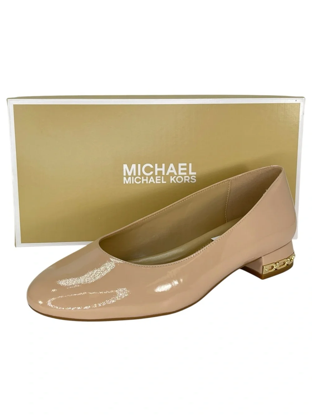 Michael Kors June Flex Cream Leather Womens Flats Size 7.5M